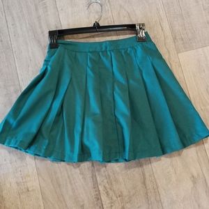 Womens Pleated Short Skirt Sz XS FOREVER21 green Shortie Tennis Sporty